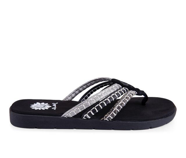 Women's Yellow Box Fitzen Flip-Flops in Black color