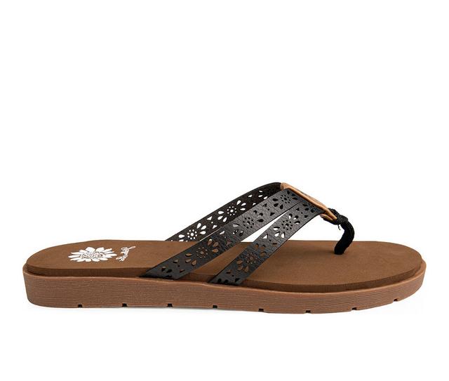 Women's Yellow Box Fralin Flip-Flops in Black color