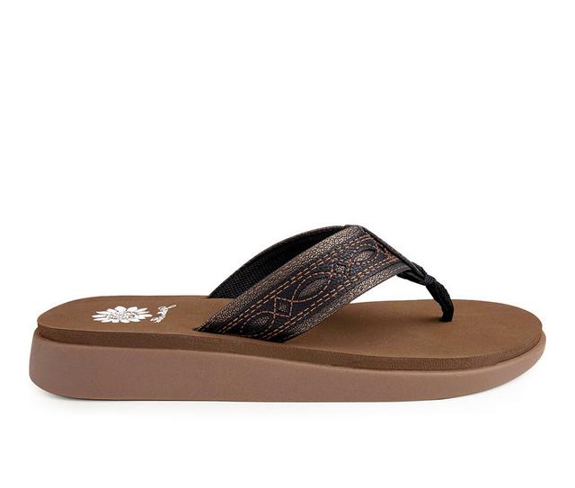 Women's Yellow Box Gayla Flip-Flops in Black color