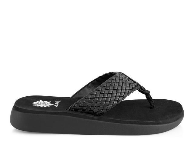 Women's Yellow Box Gamma Flip-Flops in Black color
