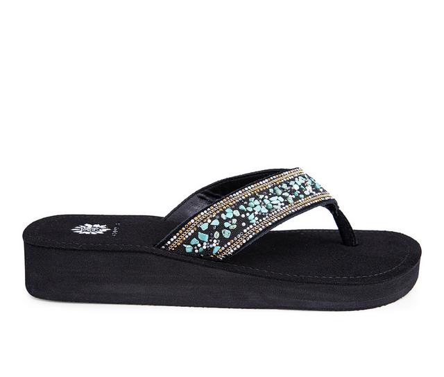 Women's Yellow Box Jellica Flip-Flops in Turq multi color