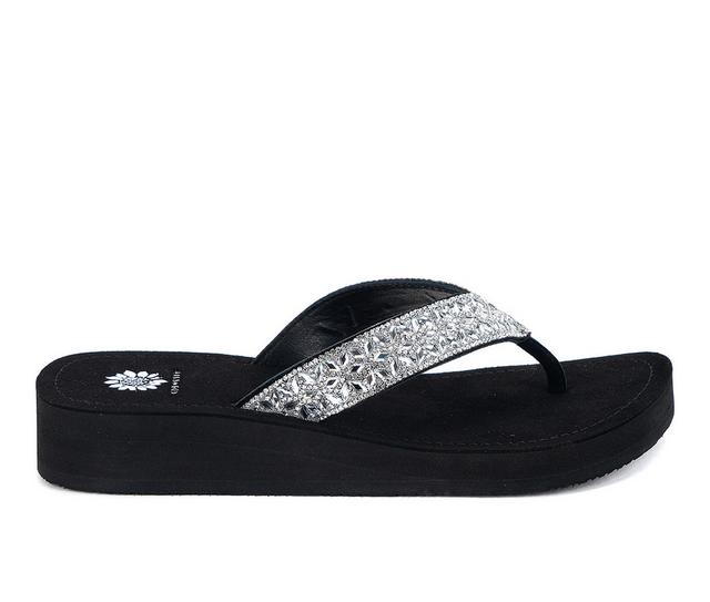 Women's Yellow Box Jordyn Flip-Flops in Clear color