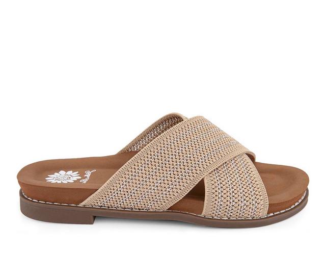 Women's Yellow Box Kable Sandals in Light gold color