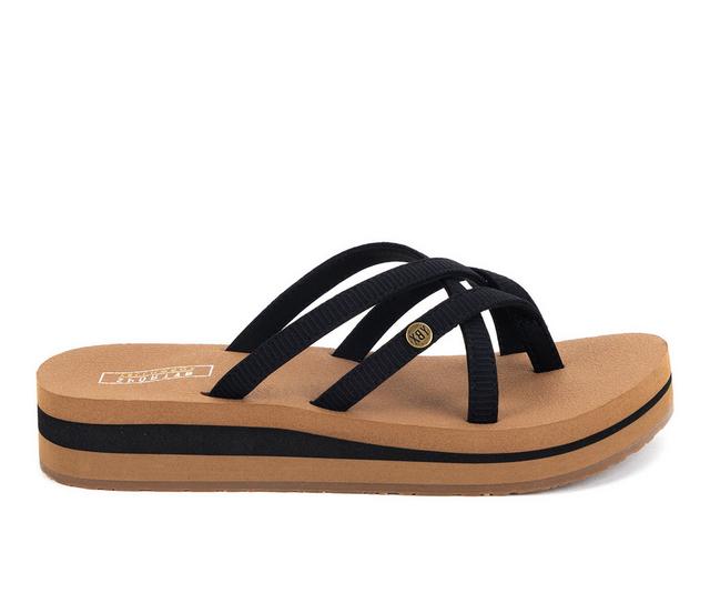 Women's Yellow Box Misaki Flip-Flops in Black color