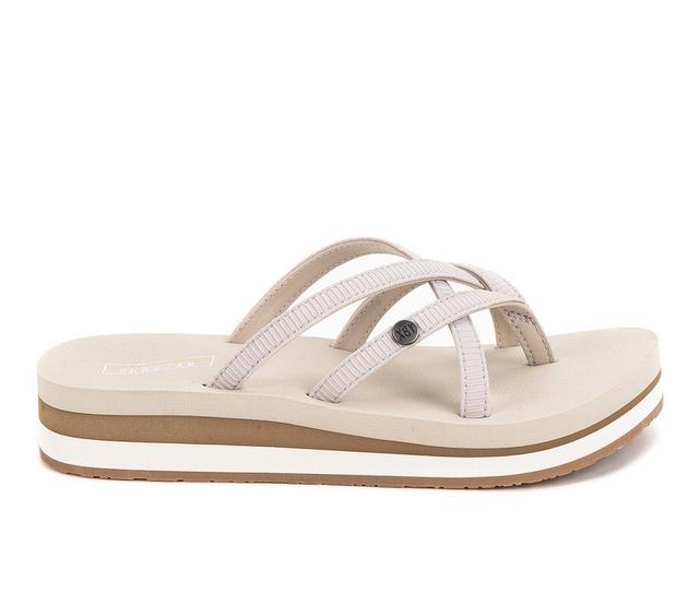 Women's Yellow Box Misaki Flip-Flops in Bone color