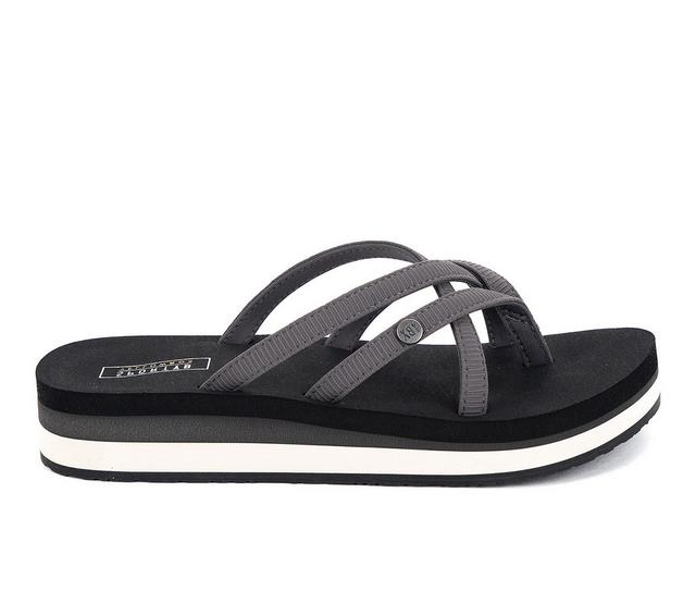 Women's Yellow Box Misaki Flip-Flops in Gray color