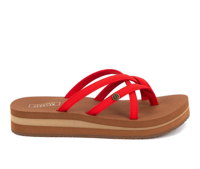 Women's Yellow Box Misaki Flip-Flops in Red color
