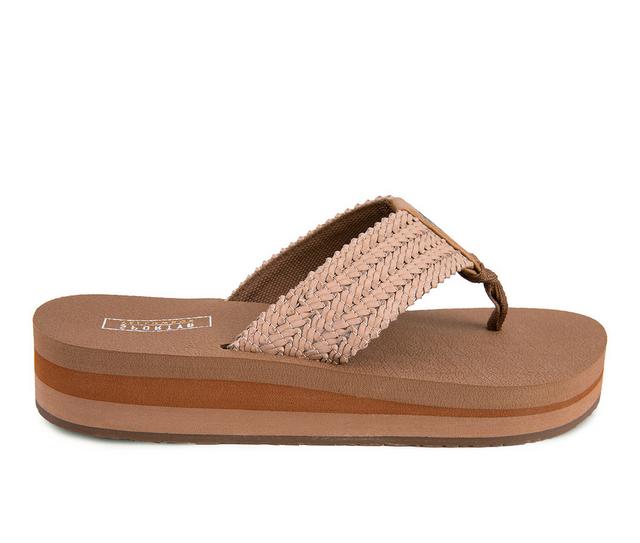 Women's Yellow Box Misha Flip-Flops in Tan color