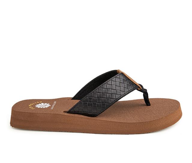 Women's Yellow Box Nandika Flip-Flops in Black color