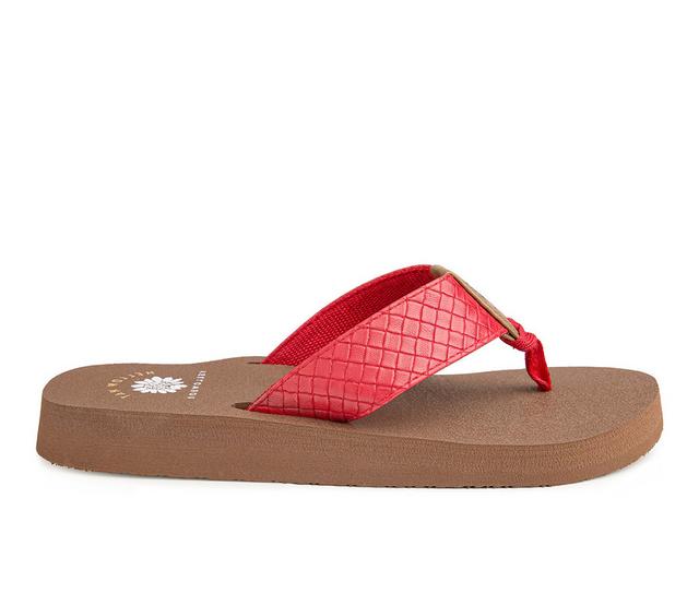 Women's Yellow Box Nandika Flip-Flops in Red color