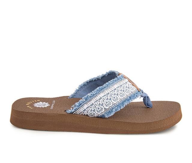 Women's Yellow Box Nara Flip-Flops in Light denim color
