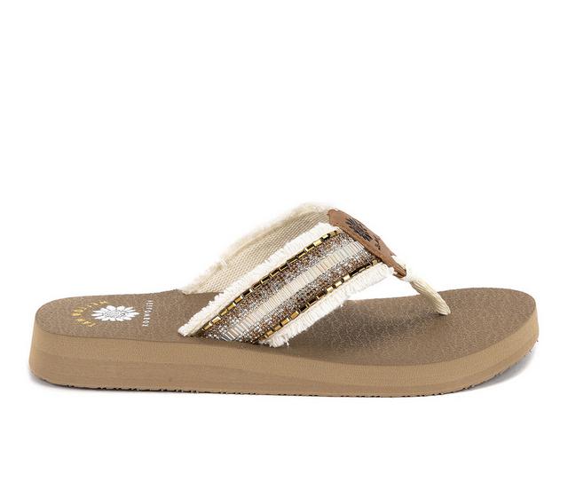 Women's Yellow Box Nassau Flip-Flops in Ivory color