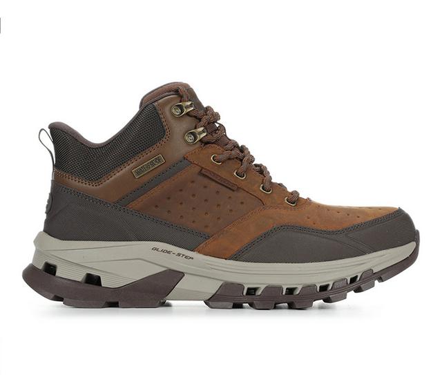 Men's Skechers 205639 Glide-Step Brecken Hiking Boots in Dark Brown color
