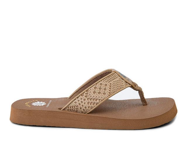 Women's Yellow Box Nelin Flip-Flops in Tan color