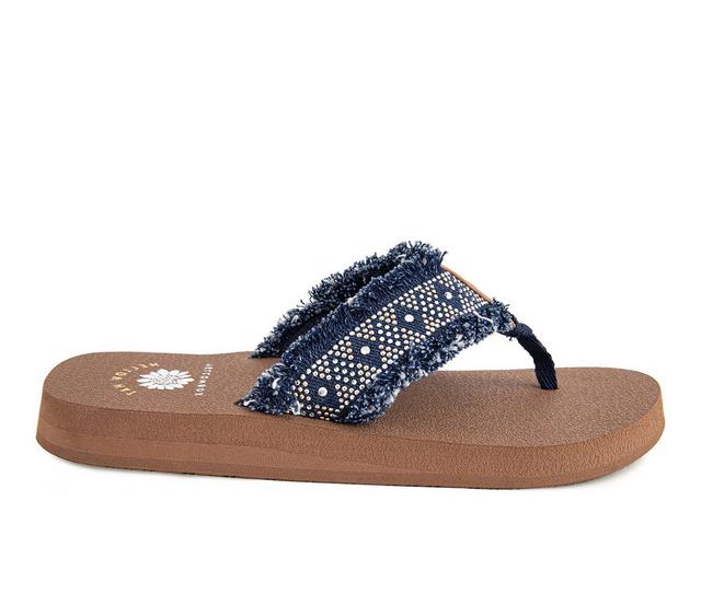 Women's Yellow Box Nigella Flip-Flops in Denim color