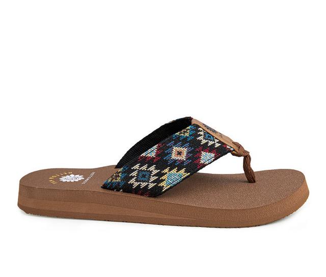 Women's Yellow Box Nikita Flip-Flops in Black color