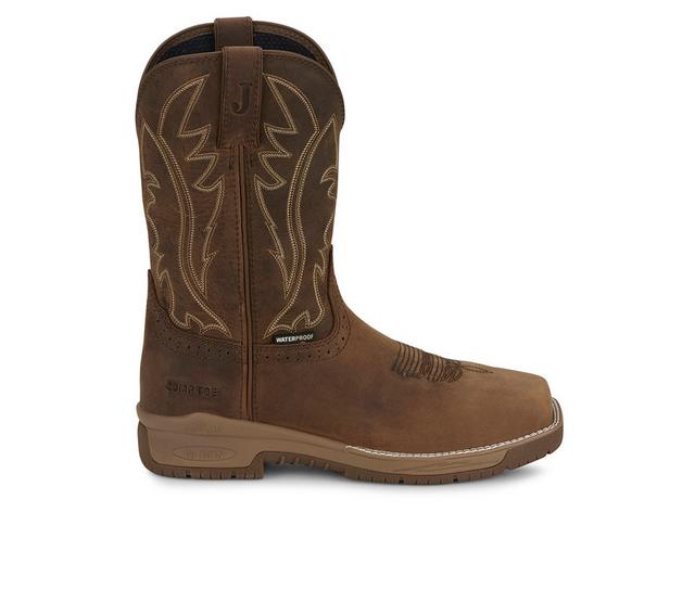 Men's Justin Boots Nitread 11" Ct H20 Cowboy Boots in Brown color