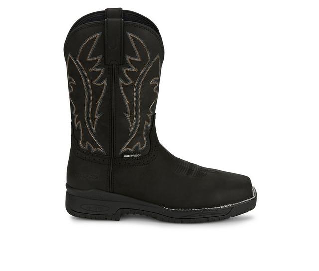 Men's Justin Boots Nitread 11" Ct H20 Cowboy Boots in Black color