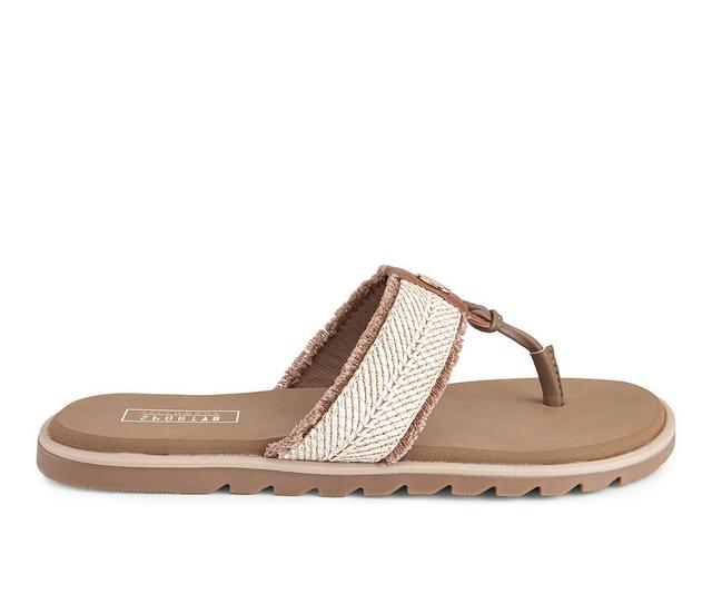 Women's Yellow Box Stencil Sandals in Tan color