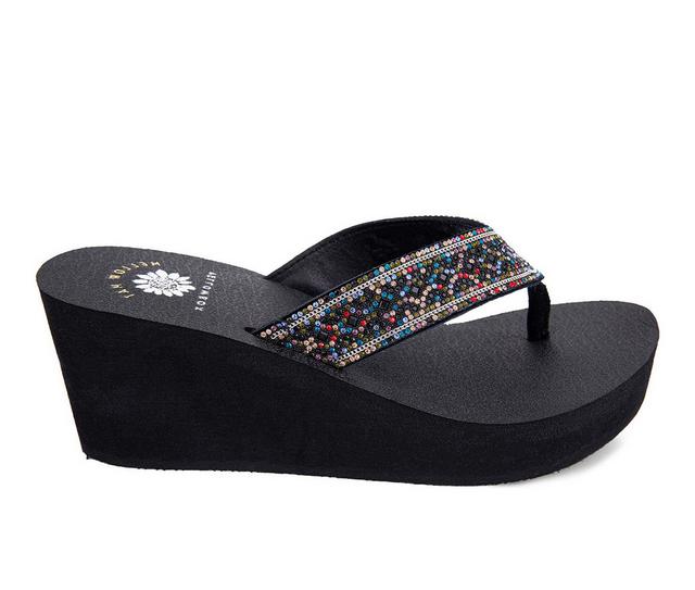 Women's Yellow Box Waneta Wedge Flip-Flops in Multi color
