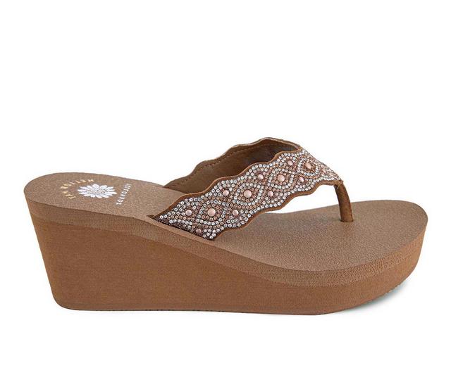 Women's Yellow Box Winny Flip-Flops in Tan color