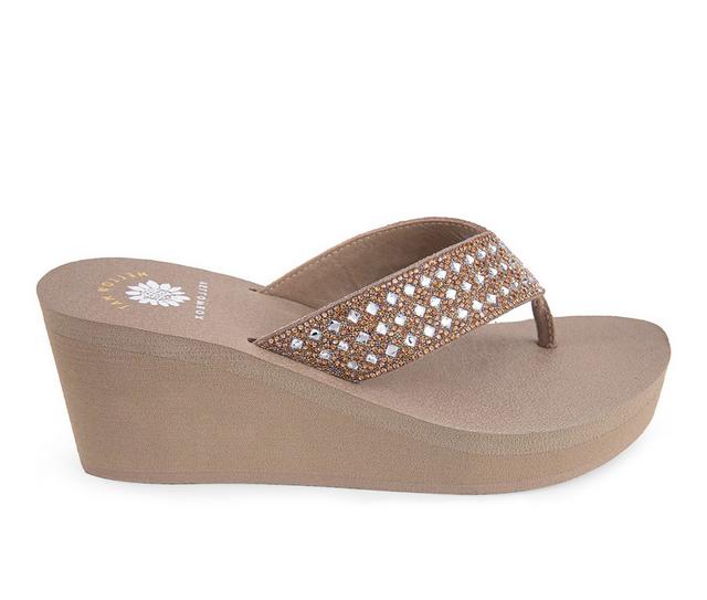 Women's Yellow Box Wyle Flip-Flops in Taupe color