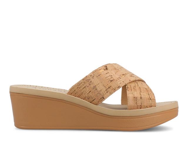 Women's Journee Collection Biara Wedge Sandals in Cork color