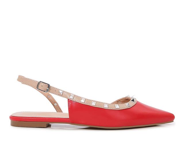 Women's Berness Odina Flats in Red color