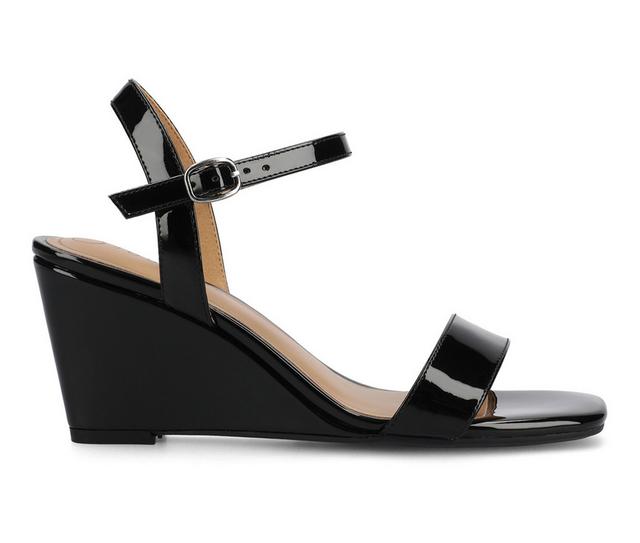 Women's Journee Collection Clayr Wedges in Patent/black color
