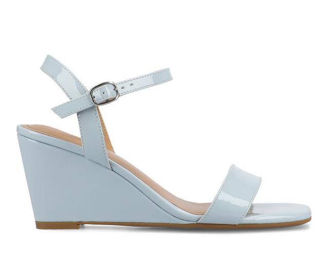 Women's Journee Collection Clayr Wedges in Patent/blue color