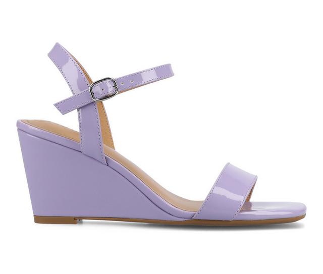 Women's Journee Collection Clayr Wedges in Patent/lilac color
