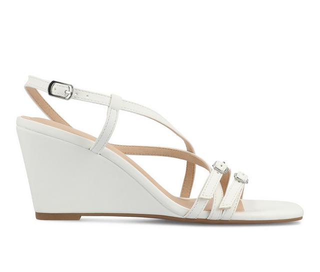 Women's Journee Collection Clinne Wedges in White color
