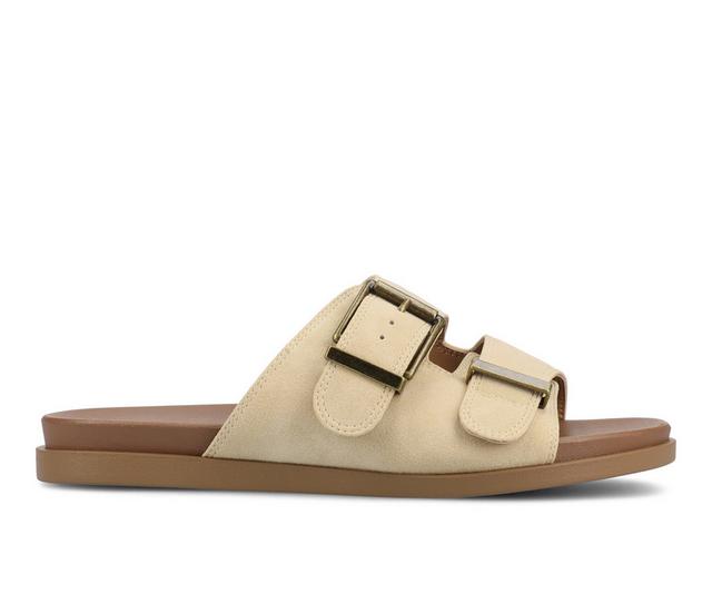 Women's Journee Collection Cosette Footbed Sandals in Beige color