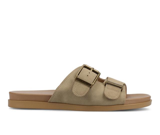 Women's Journee Collection Cosette Footbed Sandals in Taupe color