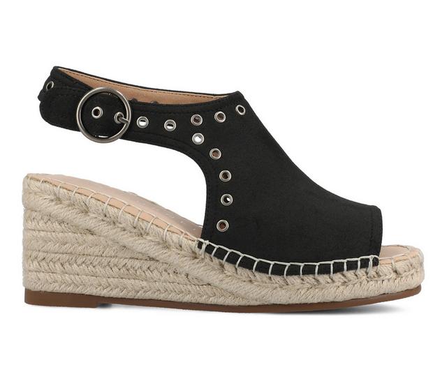 Women's Journee Collection Crisie Wedges in Black color