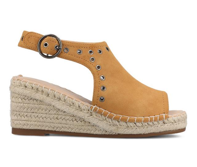 Women's Journee Collection Crisie Wedges in Cognac color