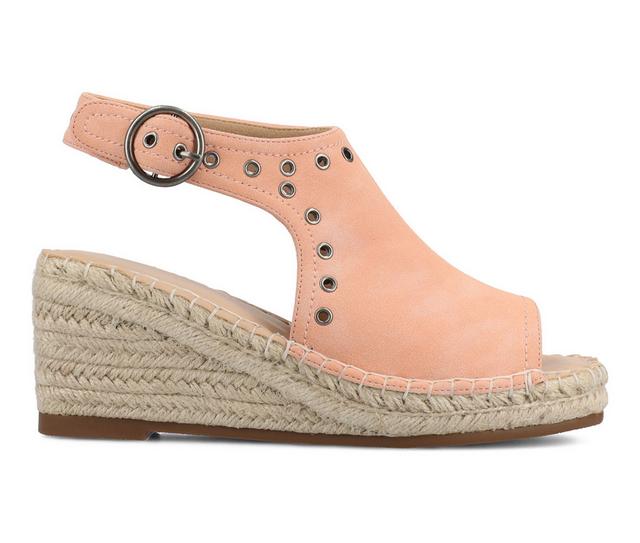Women's Journee Collection Crisie Wedges in Pink color