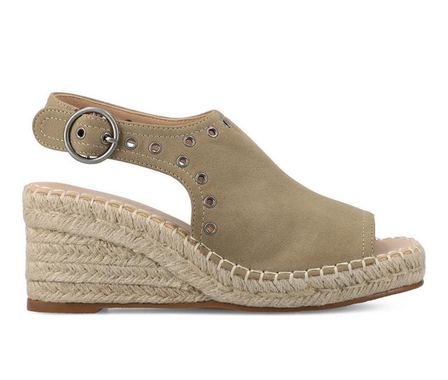 Women's Journee Collection Crisie Wedges in Taupe color