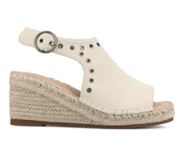 Women's Journee Collection Crisie Wedges in White color