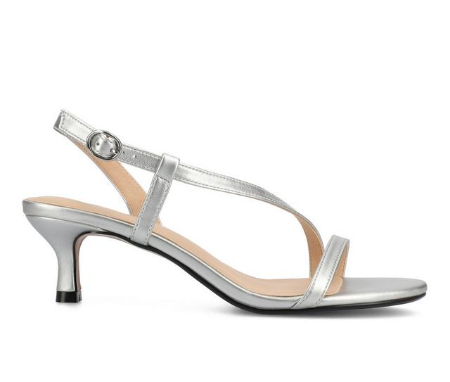 Women's Journee Collection Jemry Dress Sandals in Silver color