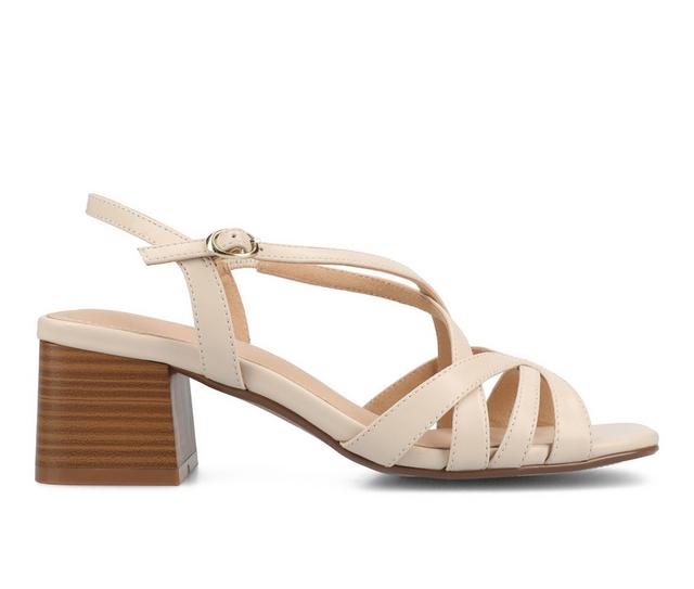 Women's Journee Collection Shyla Block Heels in Bone color