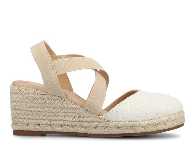 Women's Journee Collection Ashlee Wedges in White color