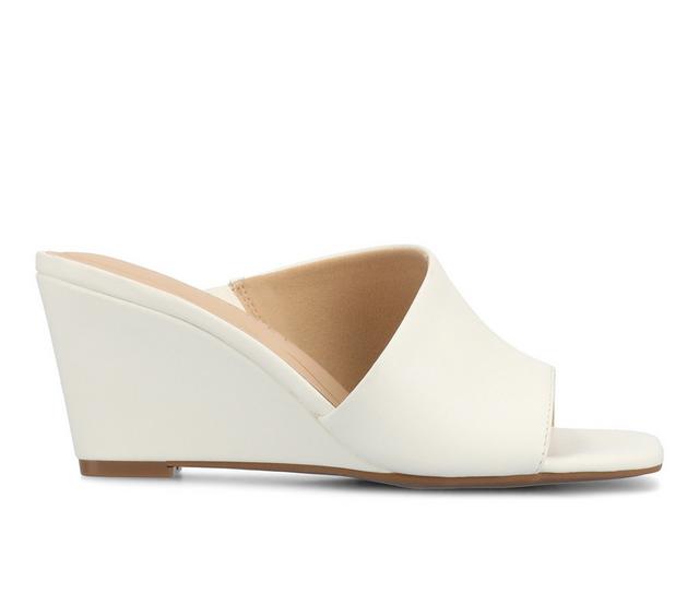 Women's Journee Collection Clementine Wedge Sandals in White color