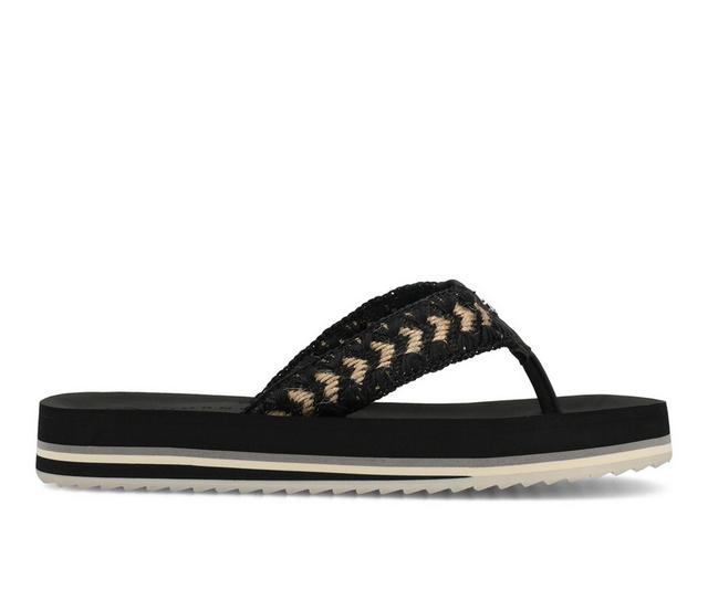 Women's Journee Collection Eloddie Flip-Flops in Black color