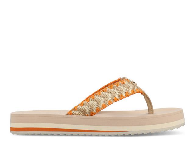 Women's Journee Collection Eloddie Flip-Flops in Tan color