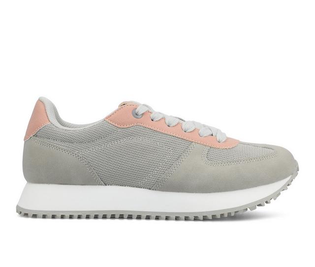 Women's Journee Collection Flow Casual Sneakers in Light Grey color