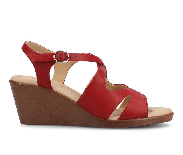 Women's Journee Collection Kedzie II Wedges in Red color