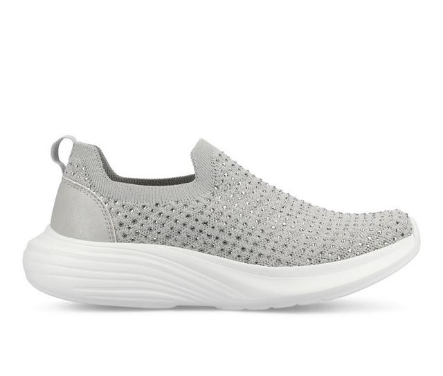 Women's Journee Collection Linnea Slip-On Sneakers in Grey/Bling color