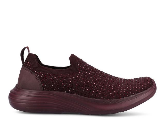Women's Journee Collection Linnea Slip-On Sneakers in Wine/Bling color