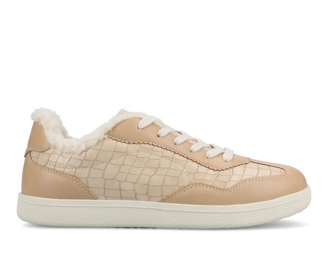 Women's Journee Collection Lummie Casual Sneakers in Croco/Beige color